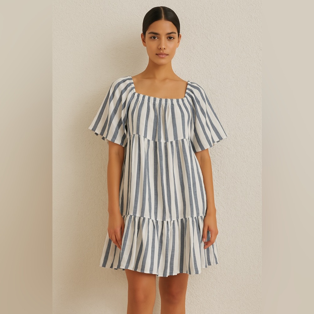 a.n.a A-Line Striped Dress Size M NWT